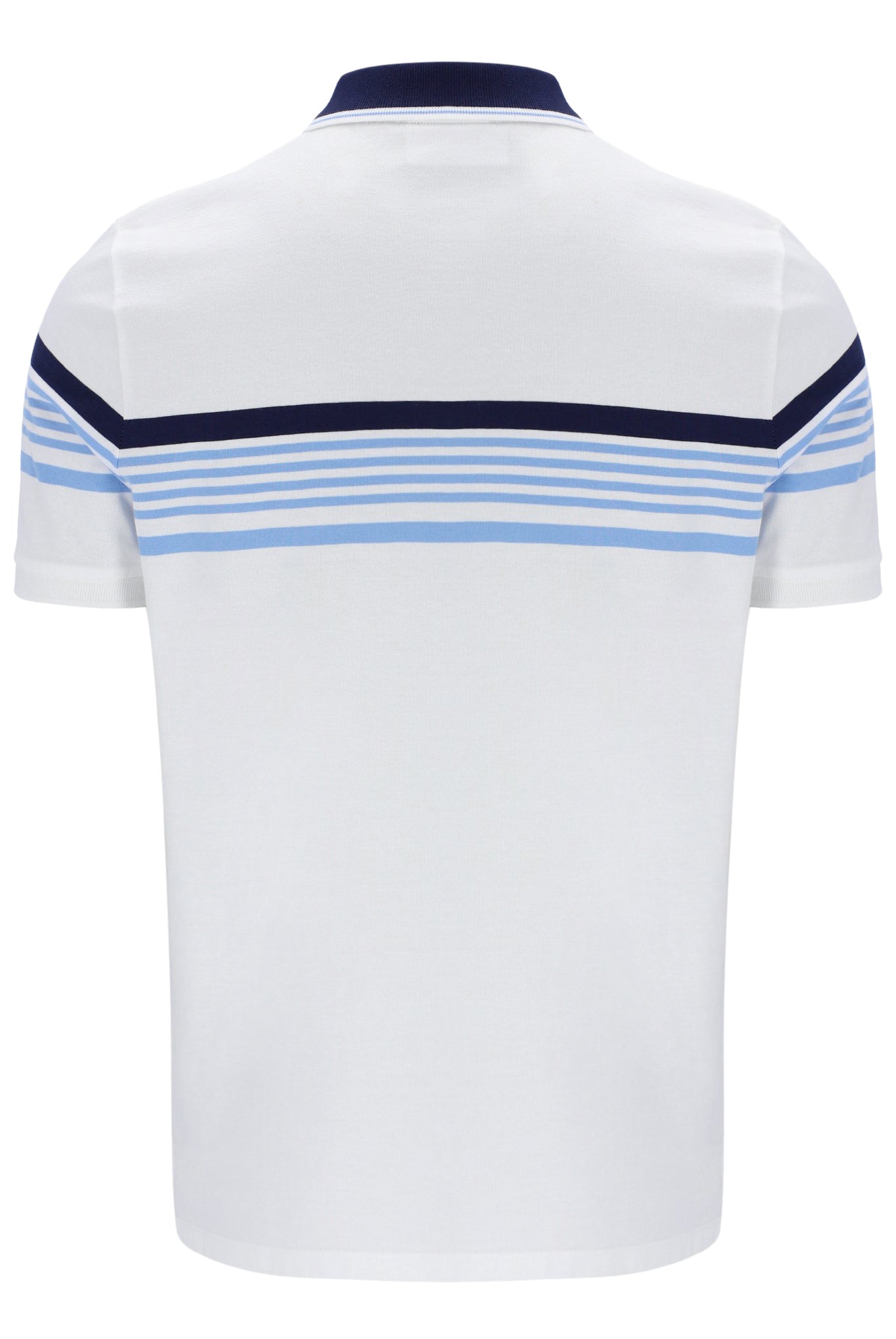 Francis Yarn Dye Stripe Polo In White/Fila Navy/Vista Blue