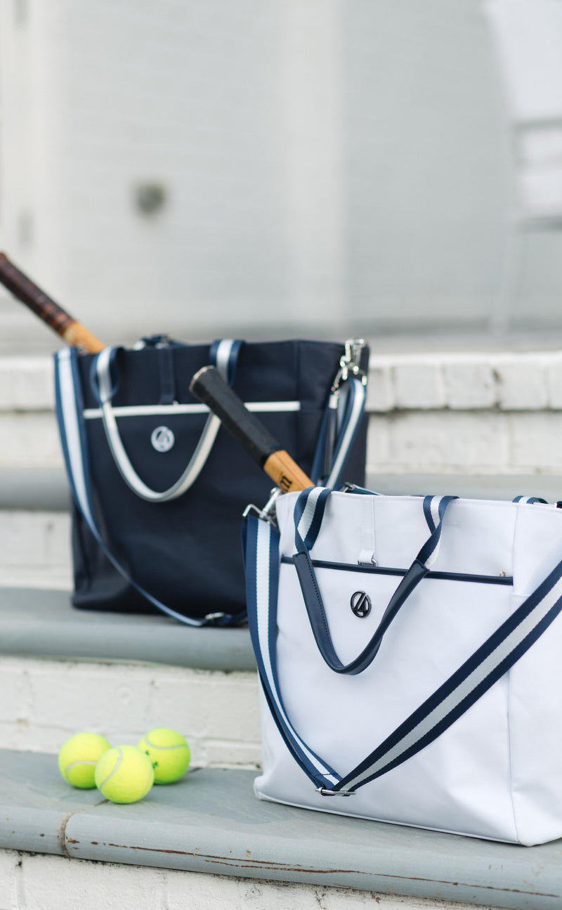 Timeless Tennis Tote + Racquet Cover - White