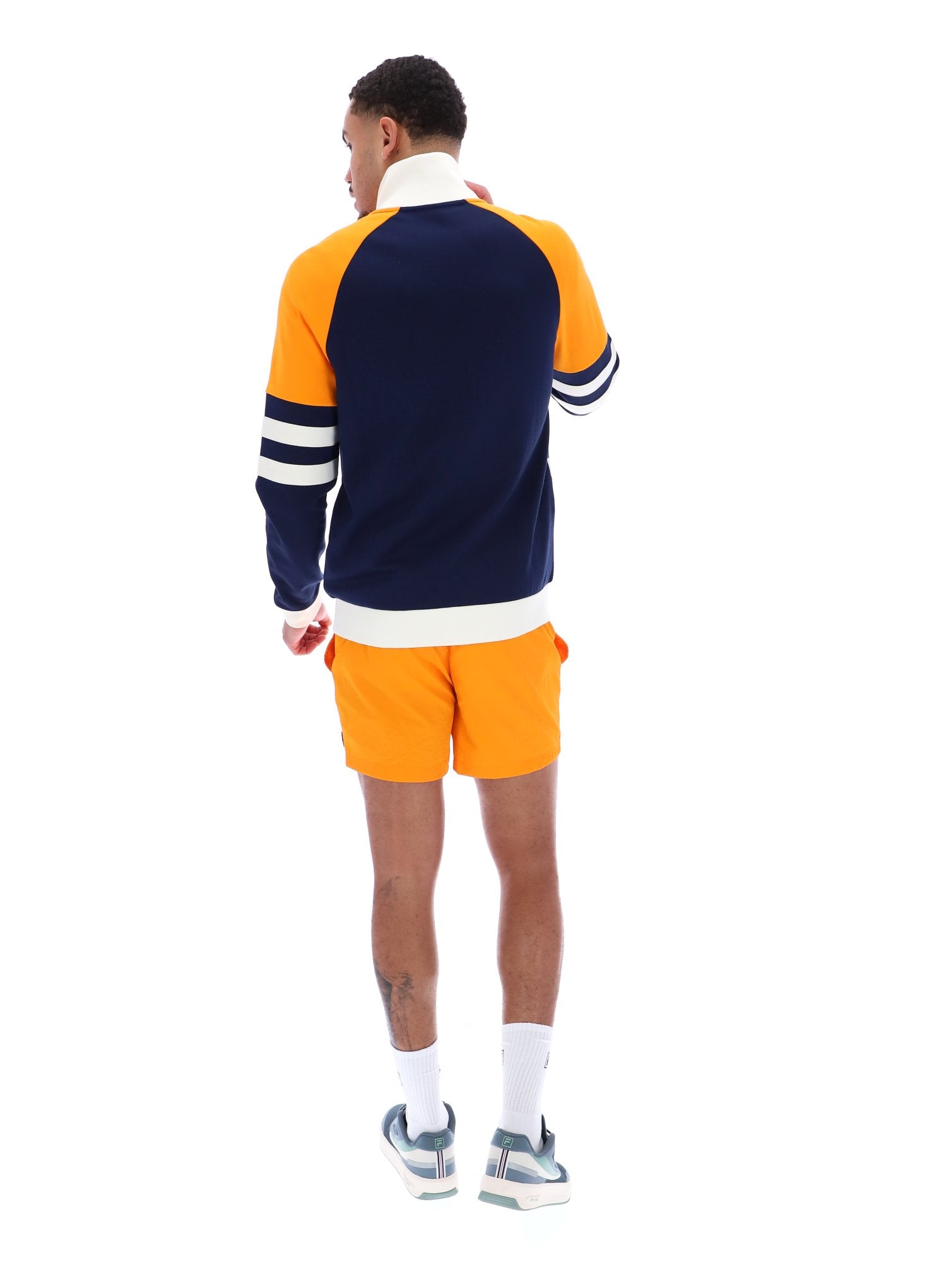 Founder Cut And Sew Track Jacket In Fila Navy/Gardenia/Bright Marigold