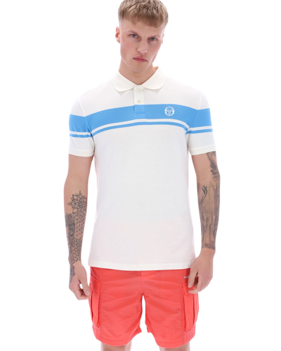 Sergio Tacchini Young Line Polo Polo Shirt In Gardenia/Azure Blue