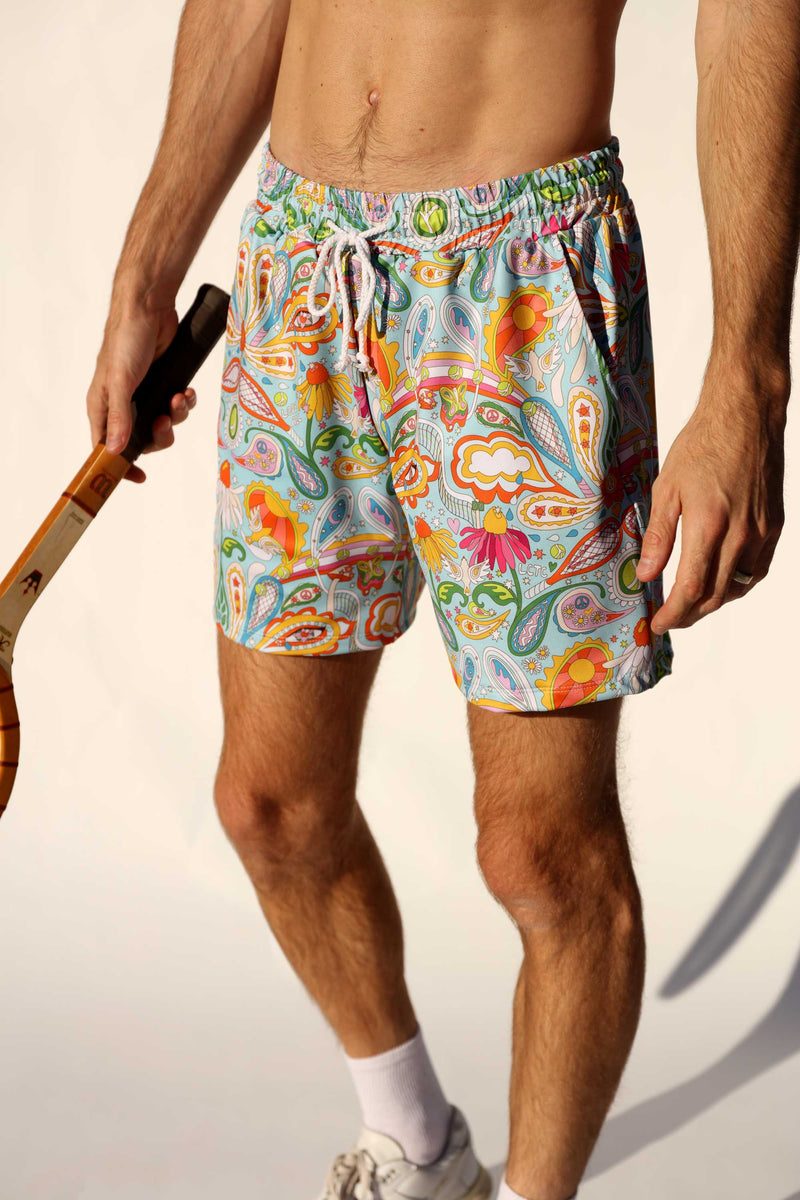 Love All Unisexy Paisley Printed Tennis Shorts