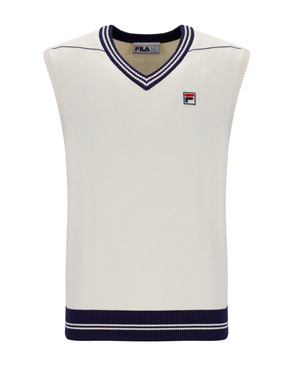 Fila Francis Knitted Vest In Gardenia/Navy