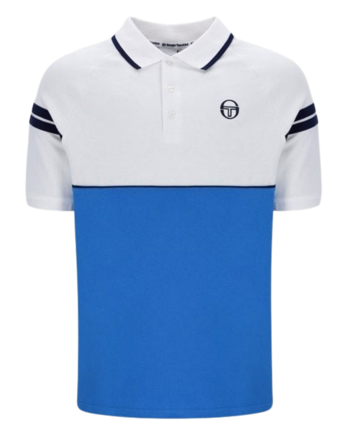 Sergio Tacchini Cambio Polo Shirt In White/Palace Blue