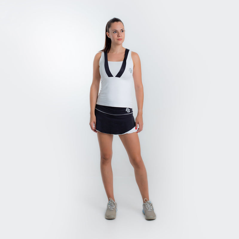 Bali Sleeveless Top in White/Black