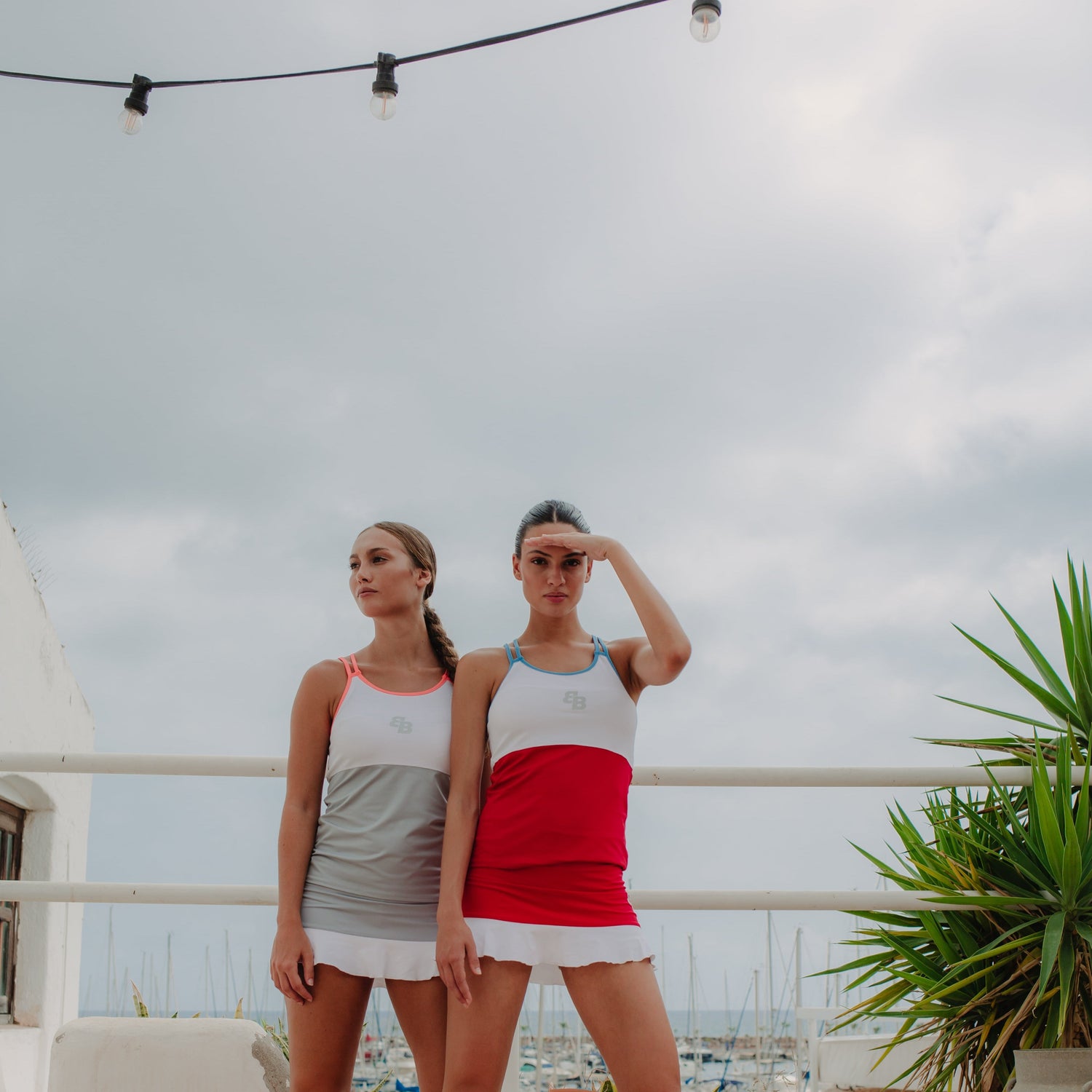 Kyoto Crop Top in Grey/White