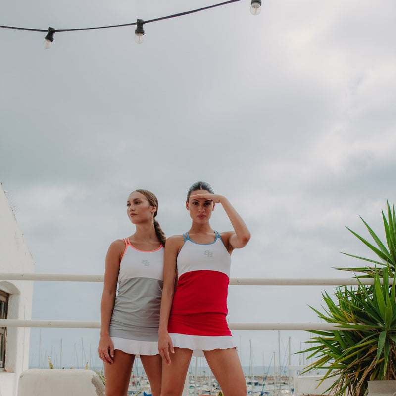 Kyoto Crop Top in Grey/White