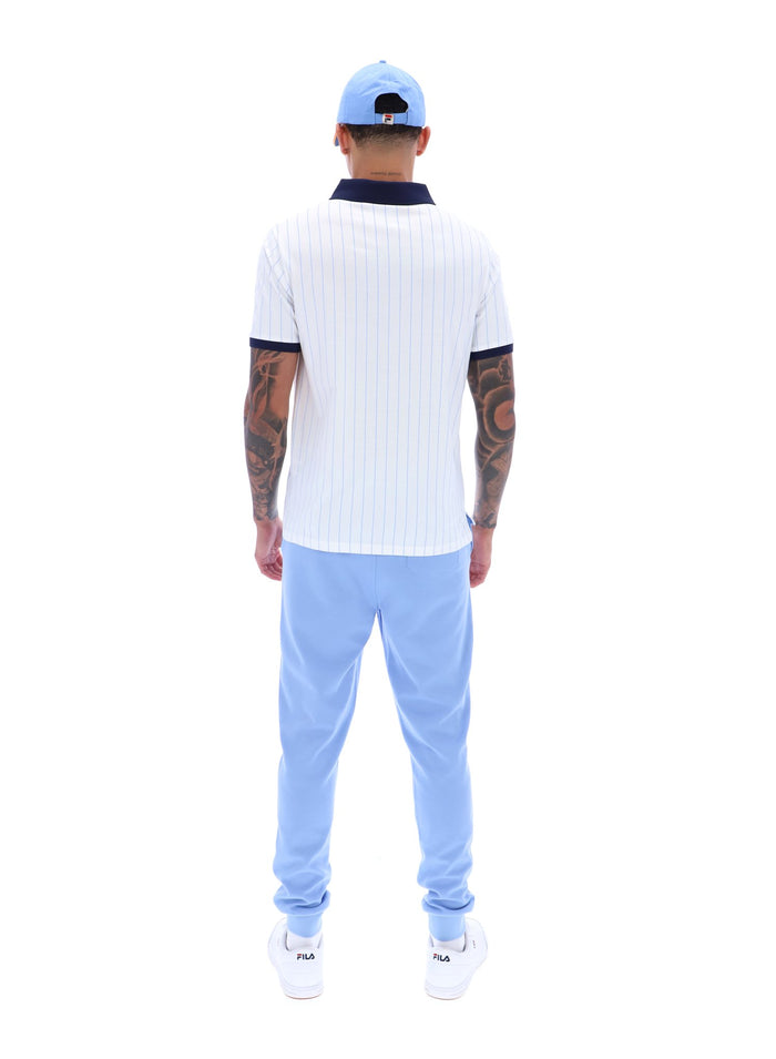 BB1 Classic Vintage Striped Polo In White/Fila Navy/Vista Blue
