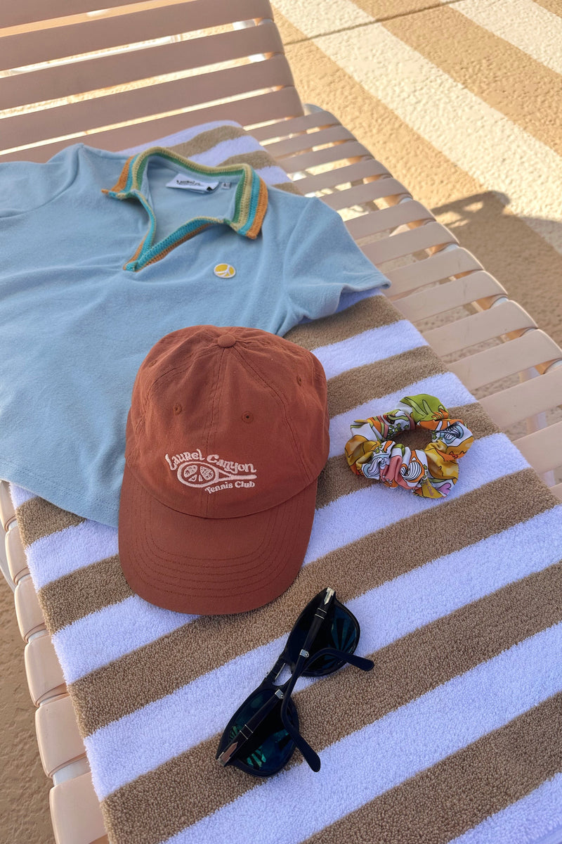 Unisex Laurel Canyon Tennis Club Embroidered Cotton Tennis Hat in Clay Court