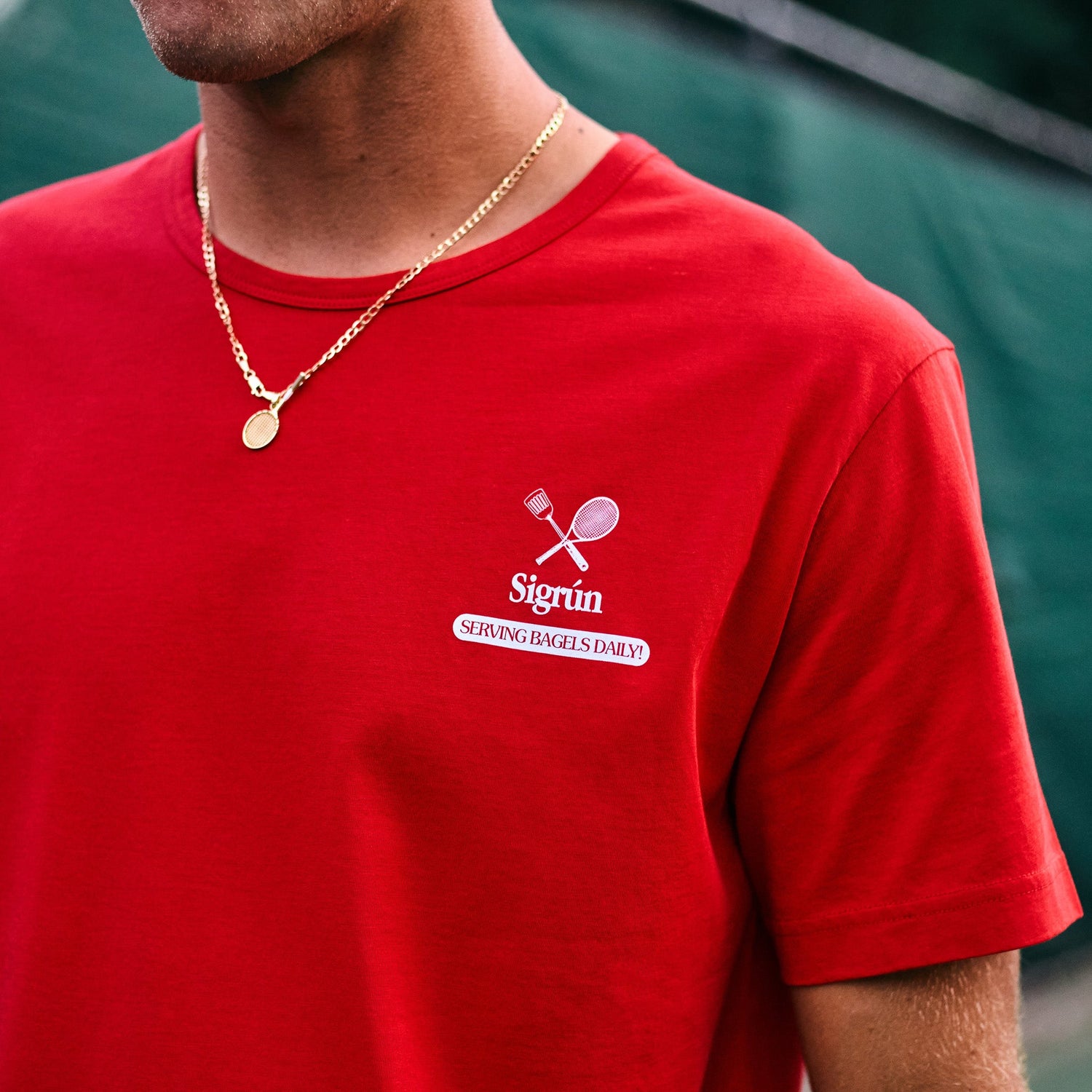 Serving Bagels Veranda Tee #color_urban-red
