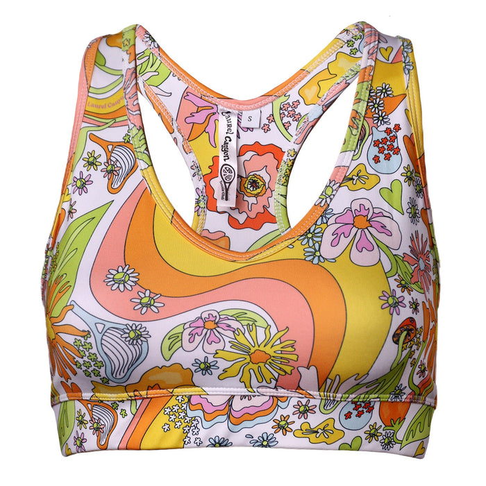 Melty Racquet Floral Printed Sports Bra