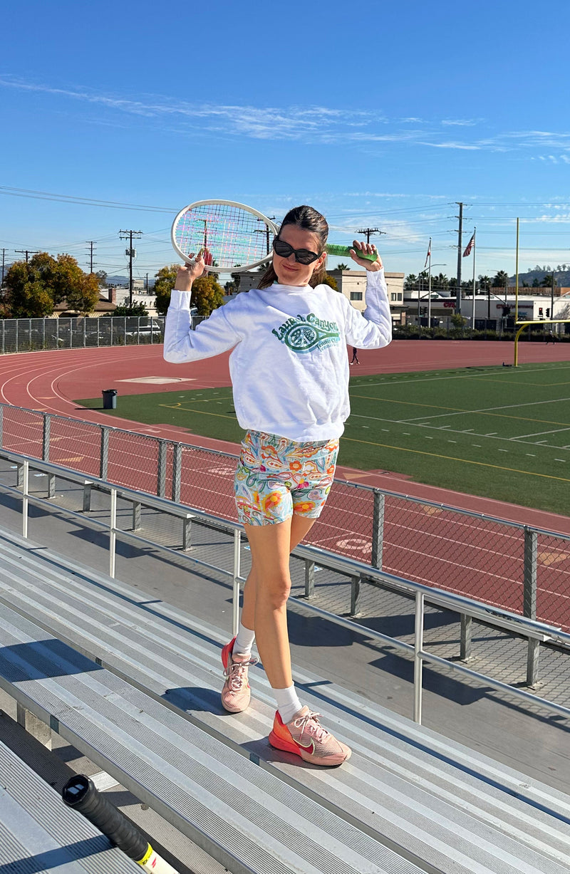 Unisex Laurel Canyon Tennis Club Crewneck Sweatshirt in White