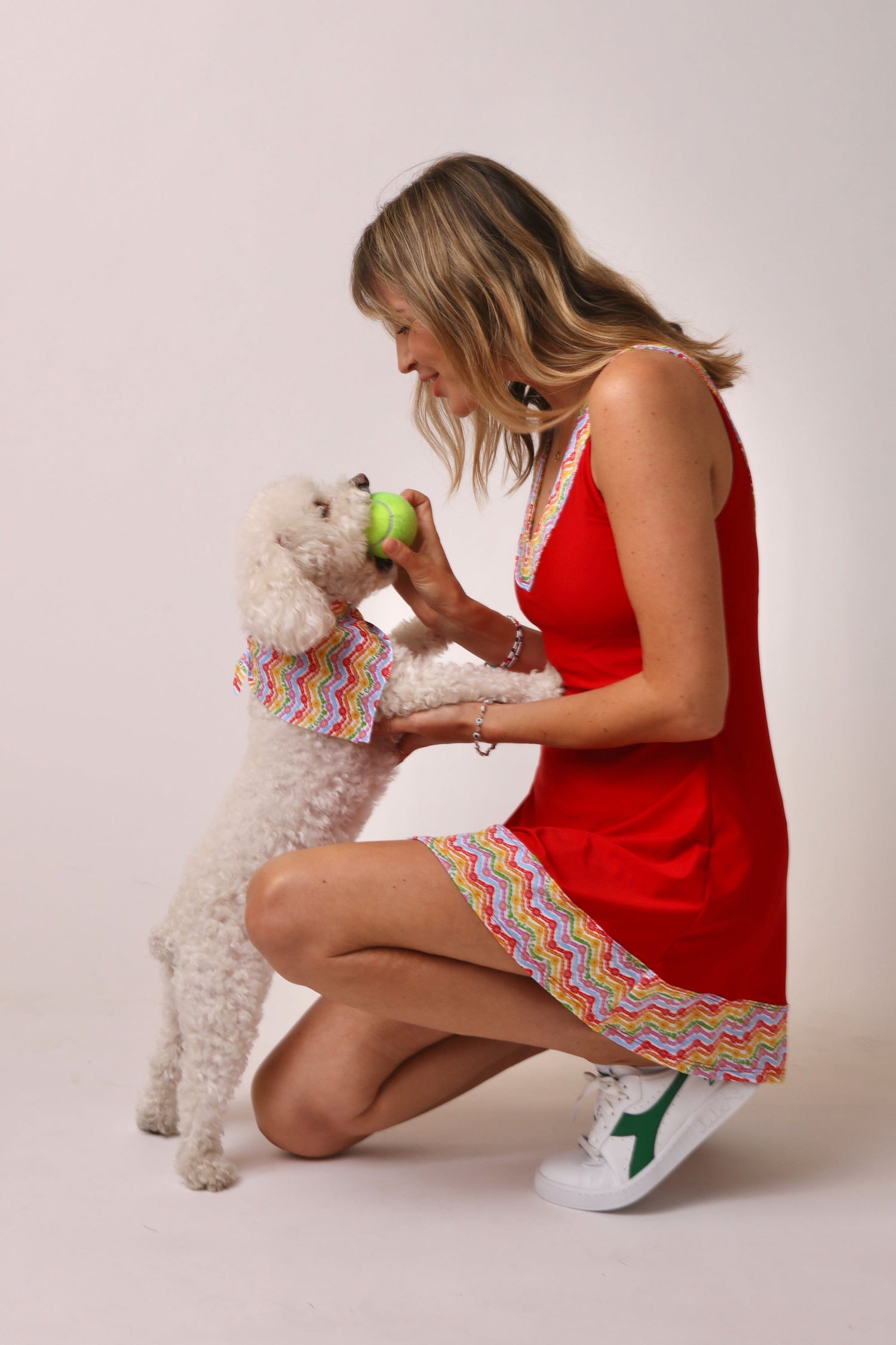 1972 Tennis Active Dress with Built-in Bra & Shorts in Red