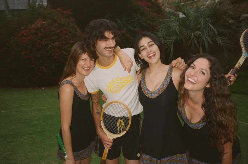 1972 Tennis Active Dress with Built-in Bra & Shorts in Black