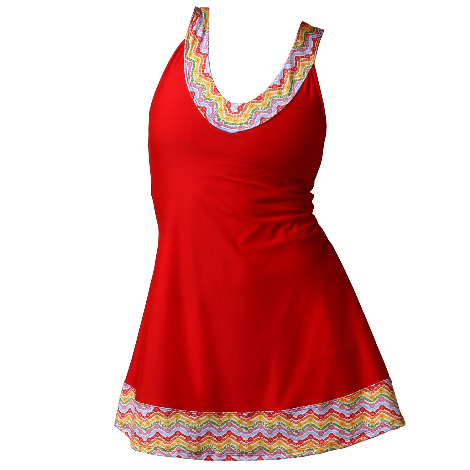 1972 Tennis Active Dress with Built-in Bra & Shorts in Red