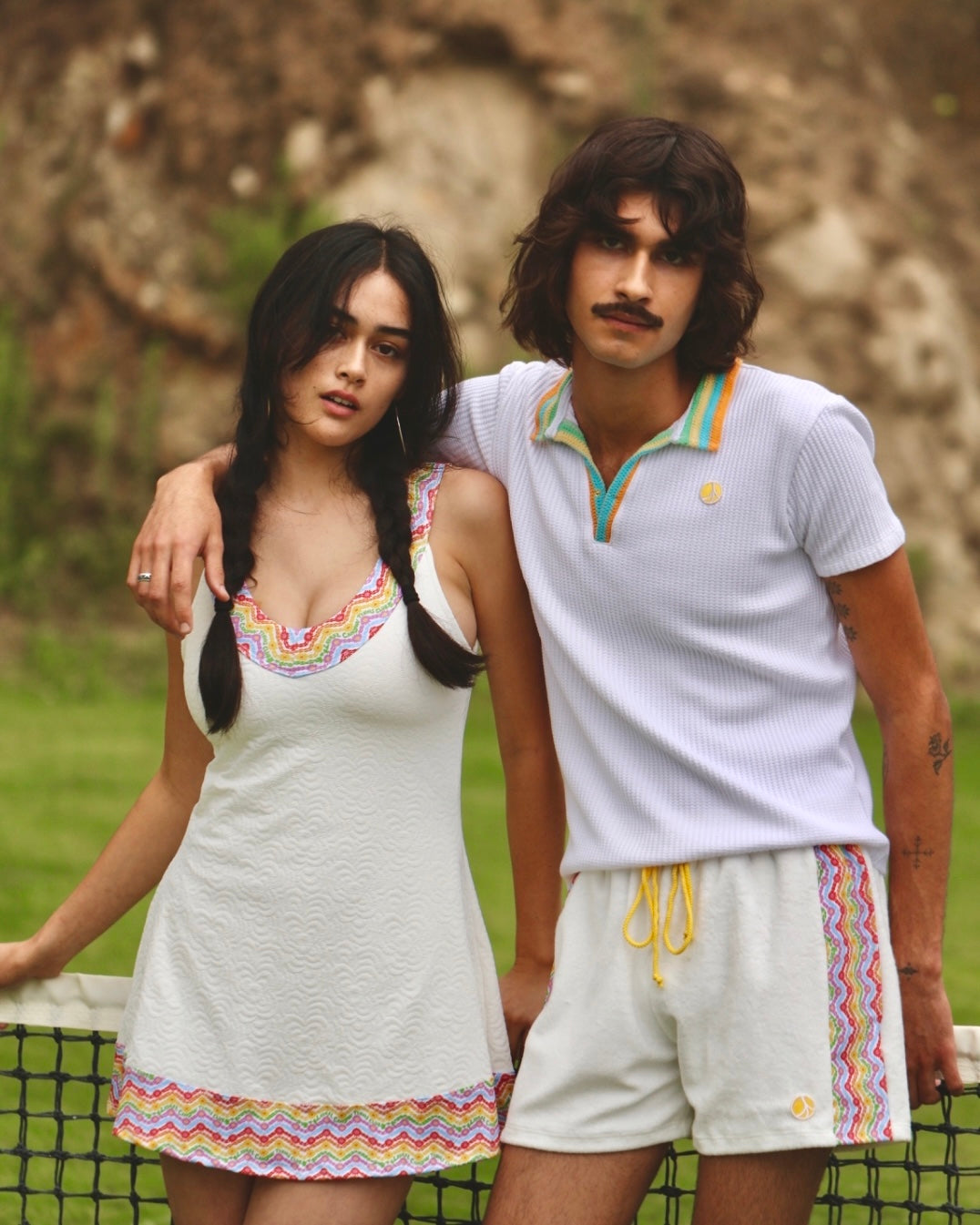 1972 Unisexy Tennis Shorts in White Terrycloth