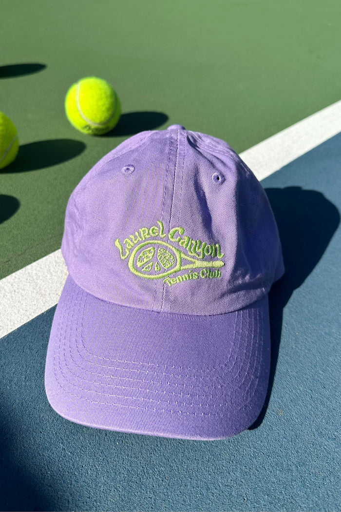 Unisex Laurel Canyon Tennis Club Embroidered Cotton Tennis Hat in Purple Haze