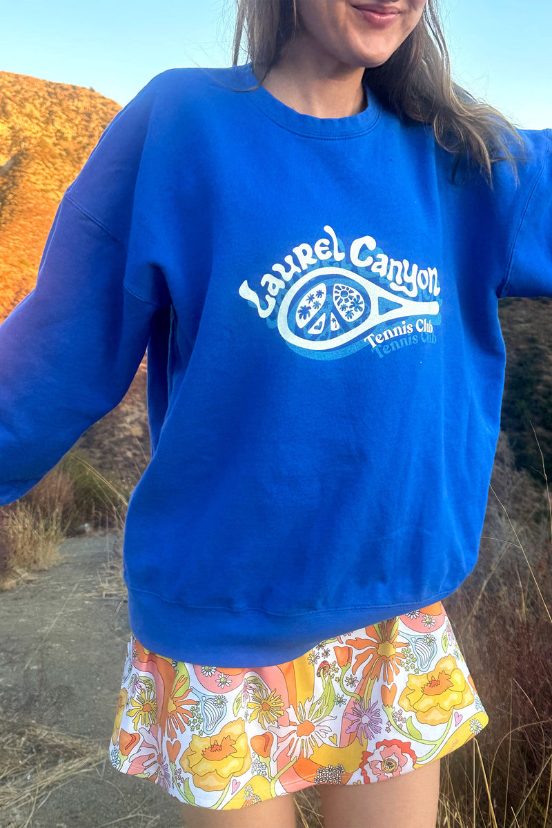 Unisex Laurel Canyon Tennis Club Crewneck Sweatshirt in Blue