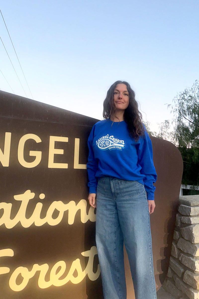 Unisex Laurel Canyon Tennis Club Crewneck Sweatshirt in Blue