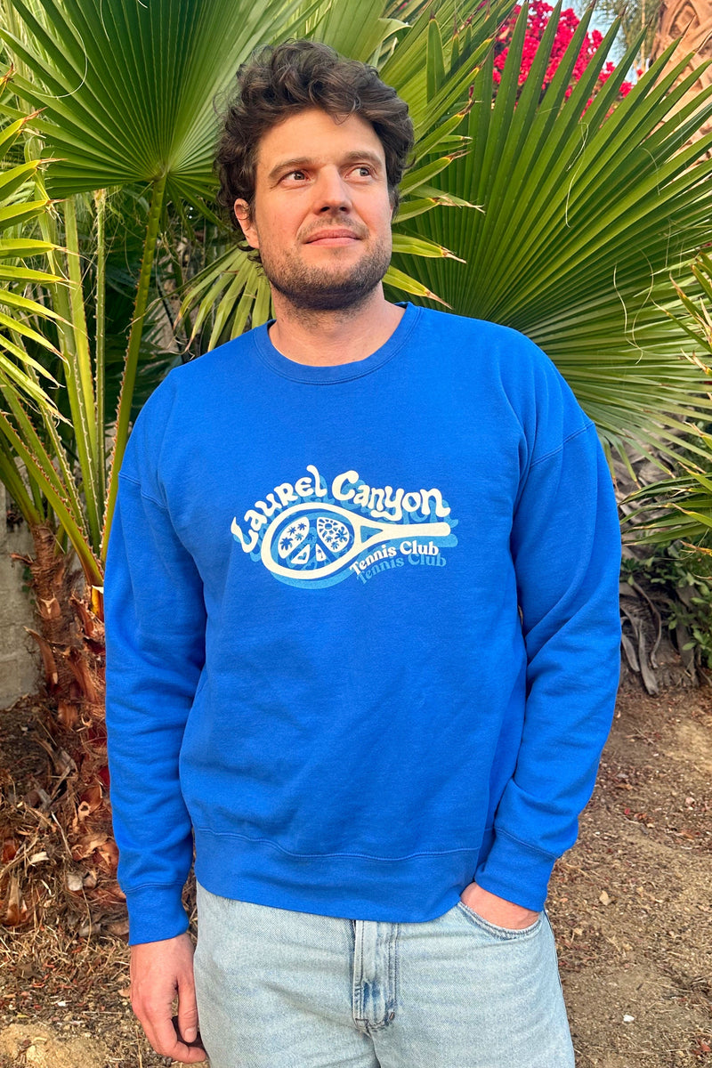 Unisex Laurel Canyon Tennis Club Crewneck Sweatshirt in Blue