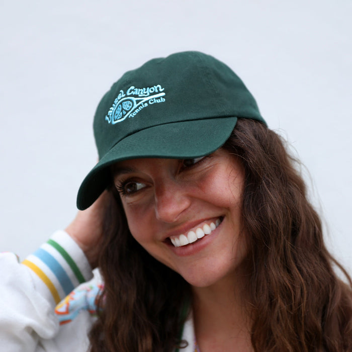 Unisex Laurel Canyon Tennis Club Embroidered Cotton Tennis Hat in Pacific Green
