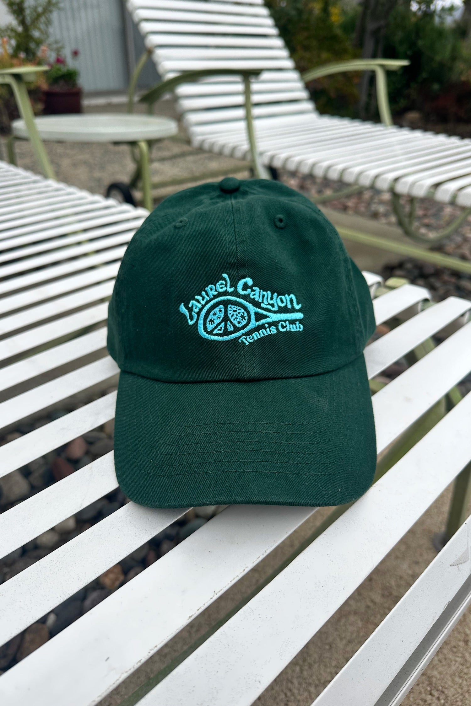 Unisex Laurel Canyon Tennis Club Embroidered Cotton Tennis Hat in Pacific Green