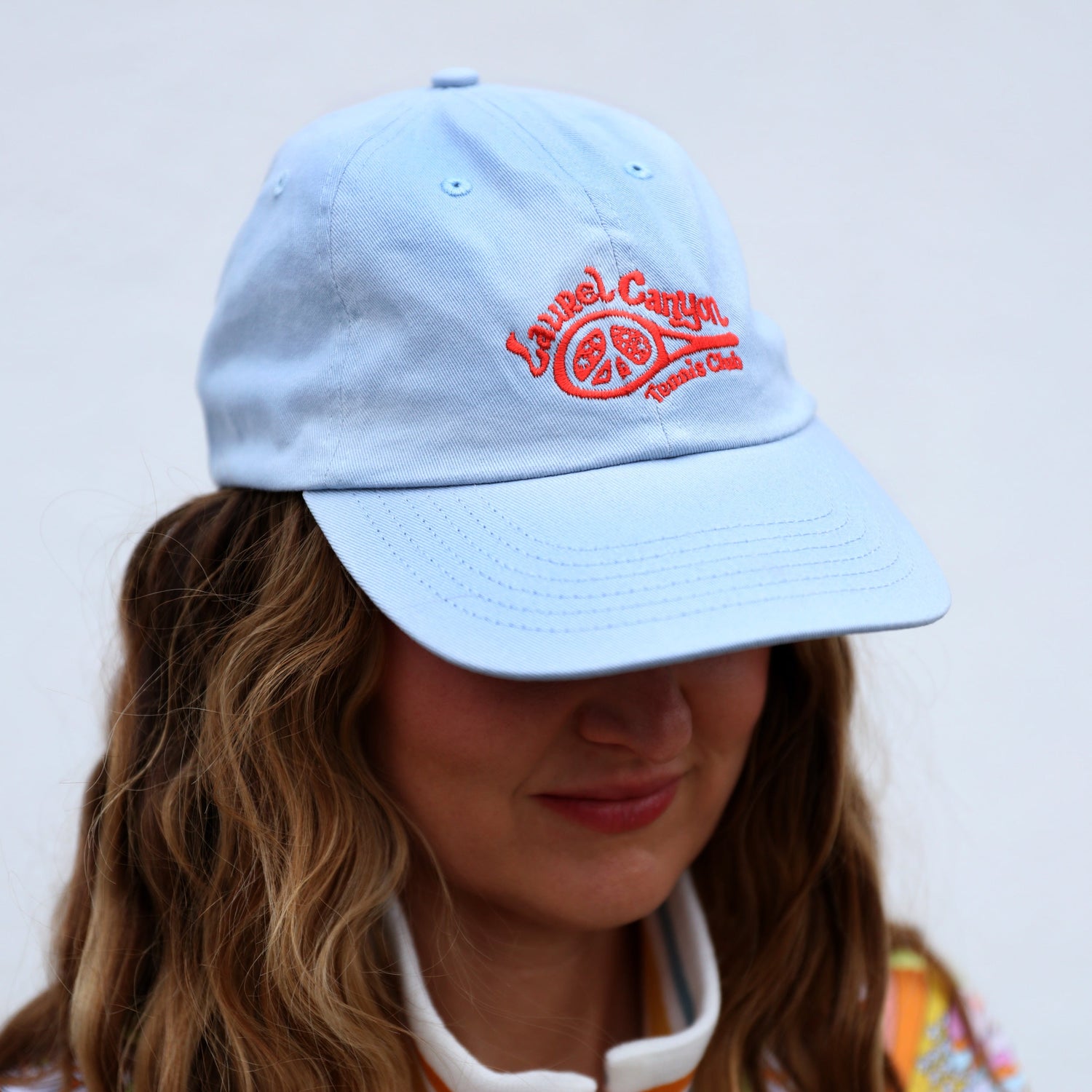 Unisex Laurel Canyon Tennis Club Embroidered Cotton Tennis Hat in Blue Dream