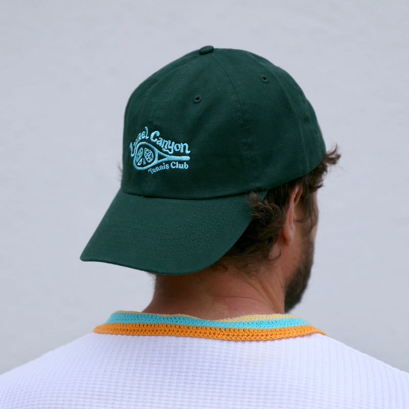 Unisex Laurel Canyon Tennis Club Embroidered Cotton Tennis Hat in Pacific Green