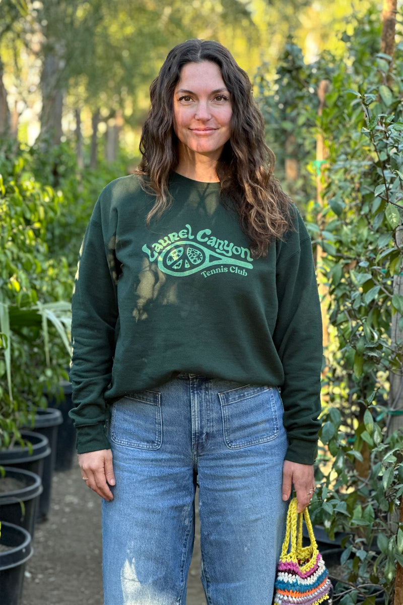 Unisex Laurel Canyon Tennis Club Crewneck Sweatshirt in Dark Green