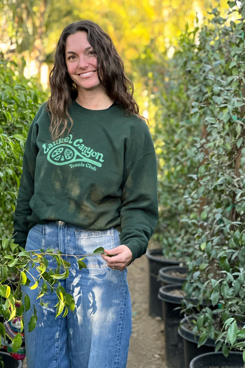 Unisex Laurel Canyon Tennis Club Crewneck Sweatshirt in Dark Green