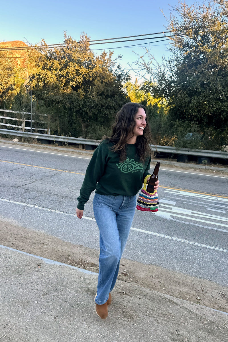 Unisex Laurel Canyon Tennis Club Crewneck Sweatshirt in Dark Green