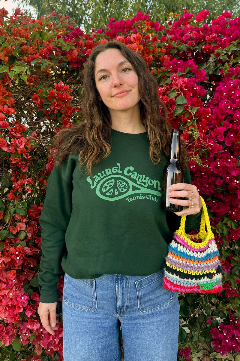 Unisex Laurel Canyon Tennis Club Crewneck Sweatshirt in Dark Green