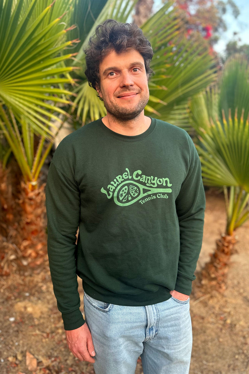 Unisex Laurel Canyon Tennis Club Crewneck Sweatshirt in Dark Green