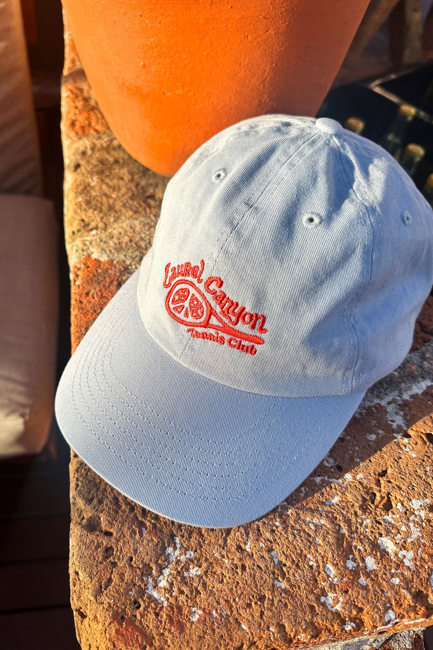 Unisex Laurel Canyon Tennis Club Embroidered Cotton Tennis Hat in Blue Dream