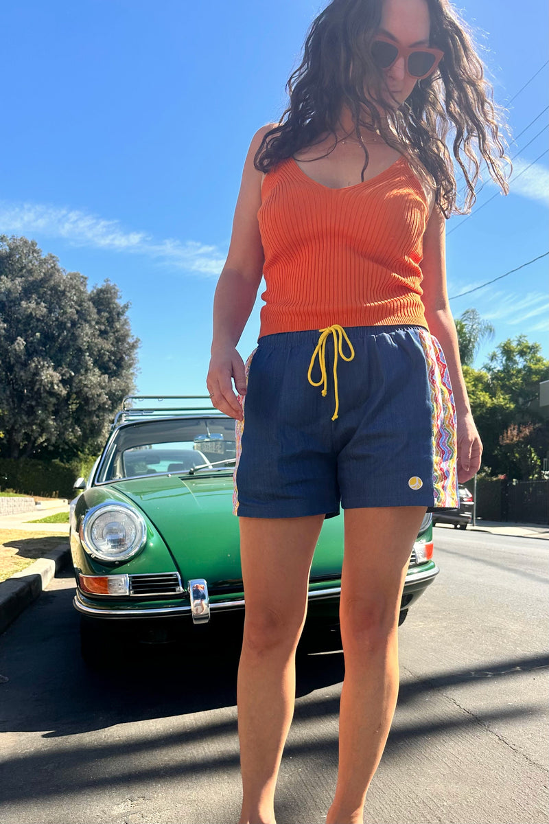 1972 Unisexy Tennis Shorts in Japanese Denim
