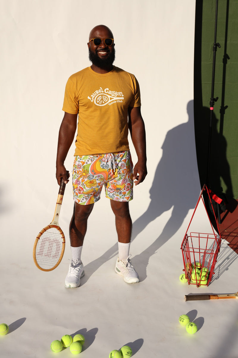 Melty Racquet Unisexy Floral Printed Tennis Shorts