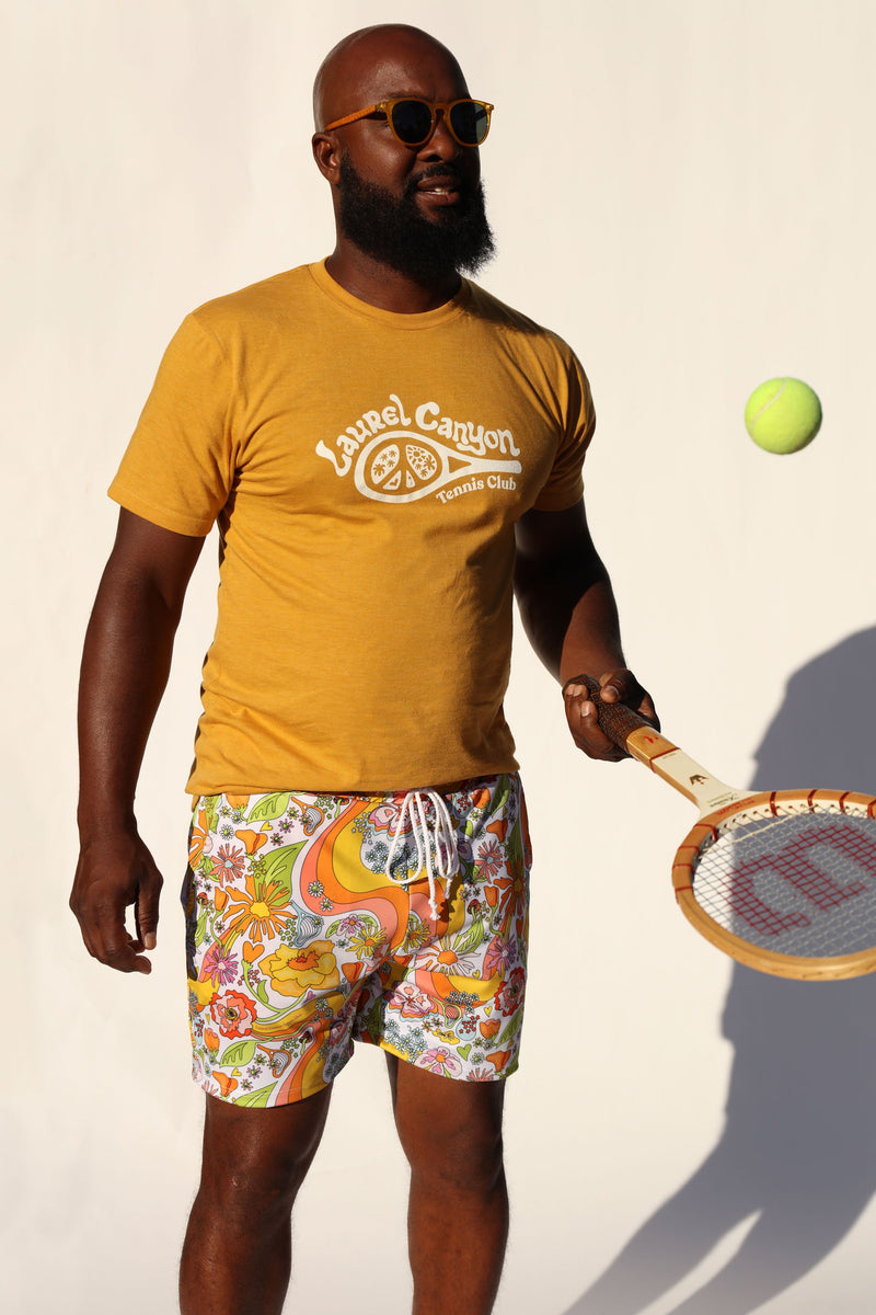 Melty Racquet Unisexy Floral Printed Tennis Shorts