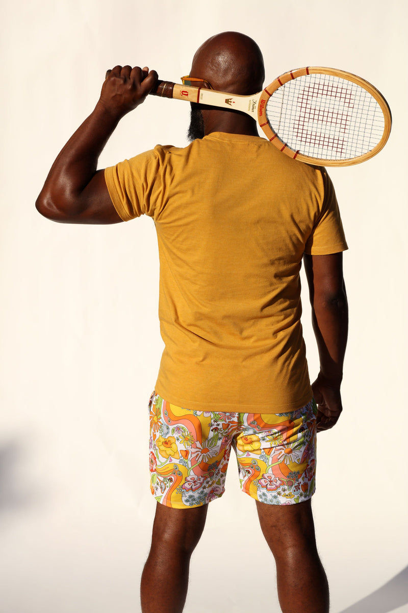 Unisex Laurel Canyon Tennis Shirt in Vintage Gold