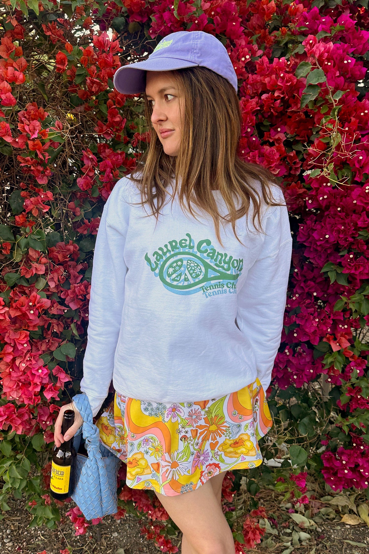 Unisex Laurel Canyon Tennis Club Crewneck Sweatshirt in White