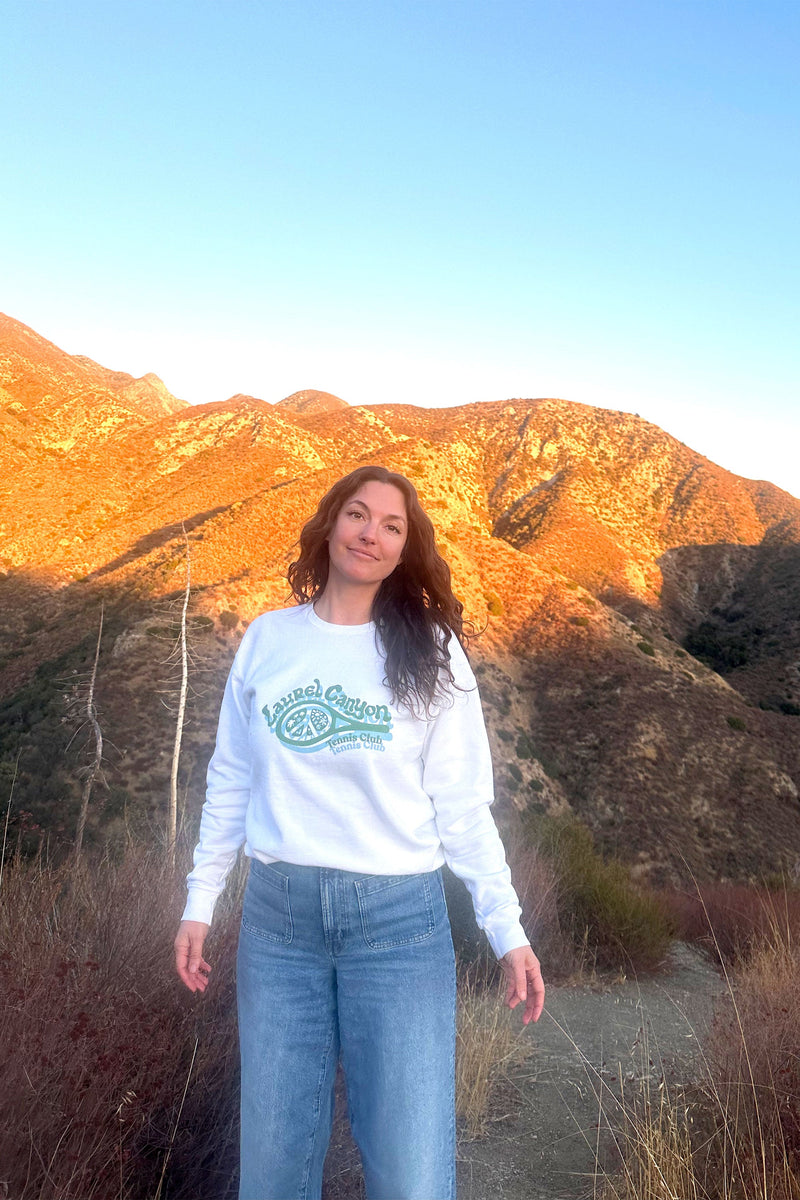 Unisex Laurel Canyon Tennis Club Crewneck Sweatshirt in White