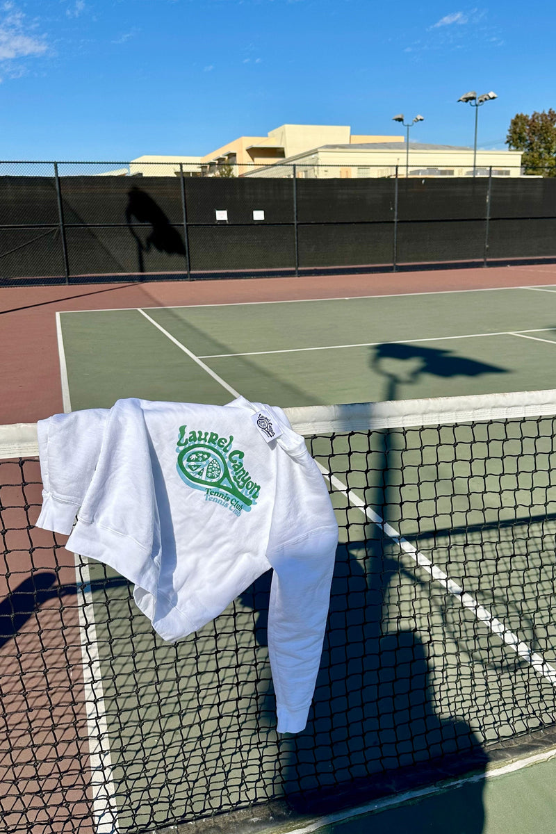 Unisex Laurel Canyon Tennis Club Crewneck Sweatshirt in White