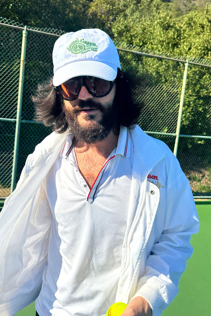 Unisex Laurel Canyon Tennis Club Embroidered Cotton Tennis Hat in Classic White