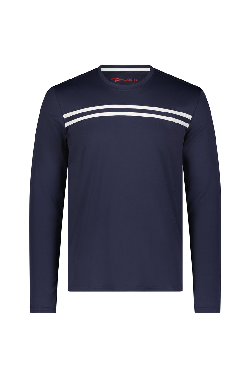 Performance Long Sleeve Crew Neck - Midnight/White