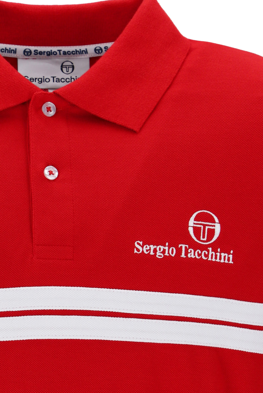 Sergio Tacchini New Supermac P Polo Shirt in Adrenaline Rush/White/Maritime Blue