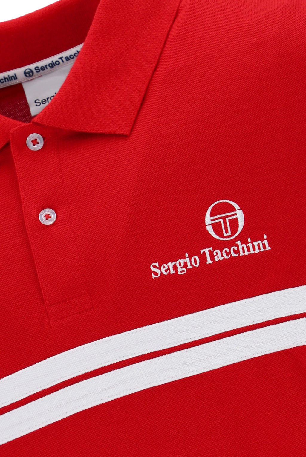 Sergio Tacchini New Supermac P Polo Shirt in Adrenaline Rush/White/Maritime Blue