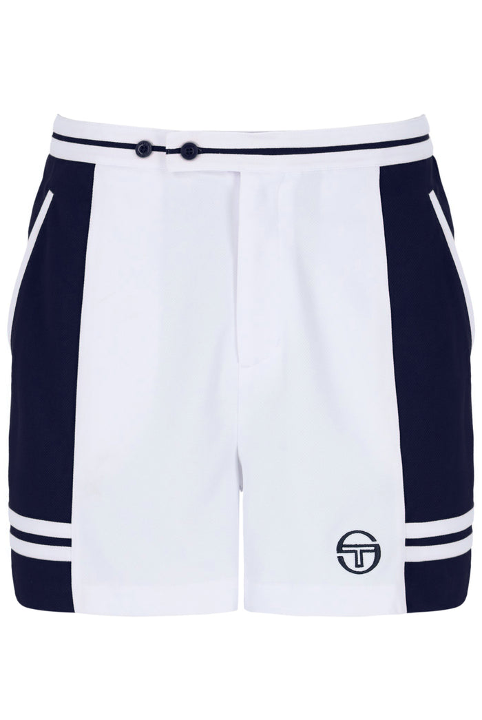Supermac Short Tennis Short In White/Maritime Blue