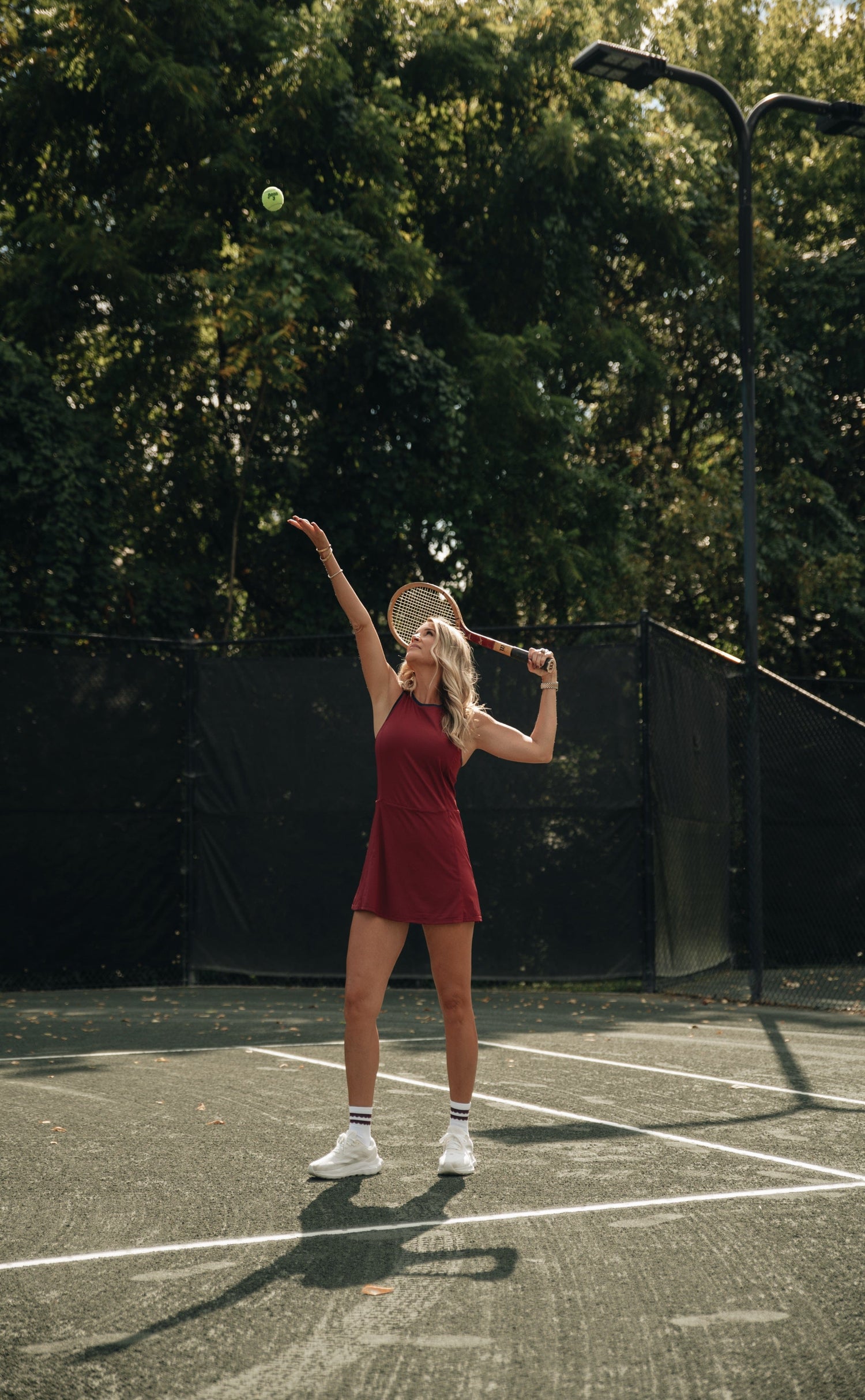 Athletic Dress - Wine with Navy Trim