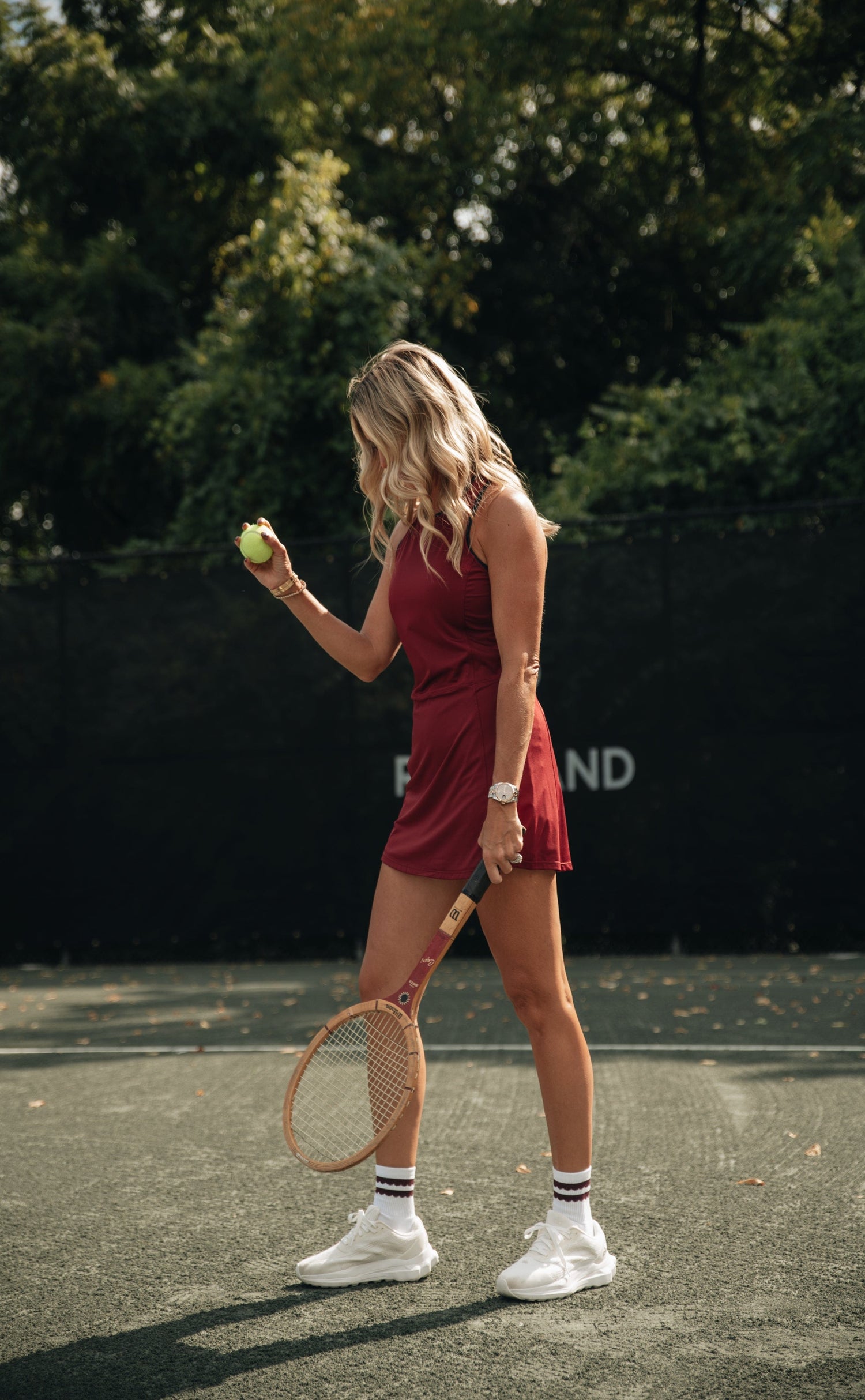 Athletic Dress - Wine with Navy Trim