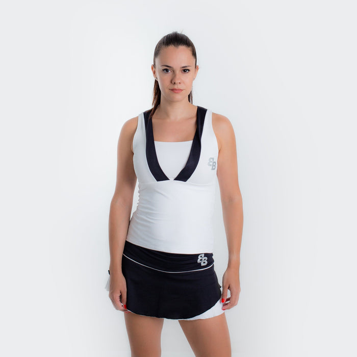 Bali Sleeveless Top in White/Black
