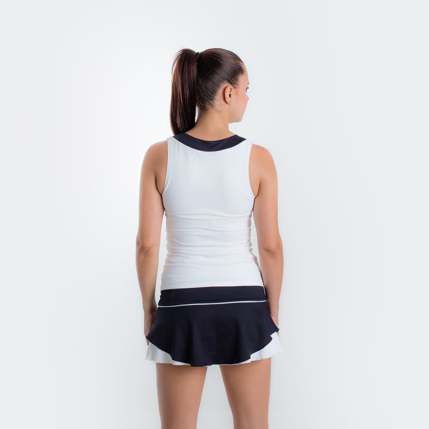 Bali Sleeveless Top in White/Black