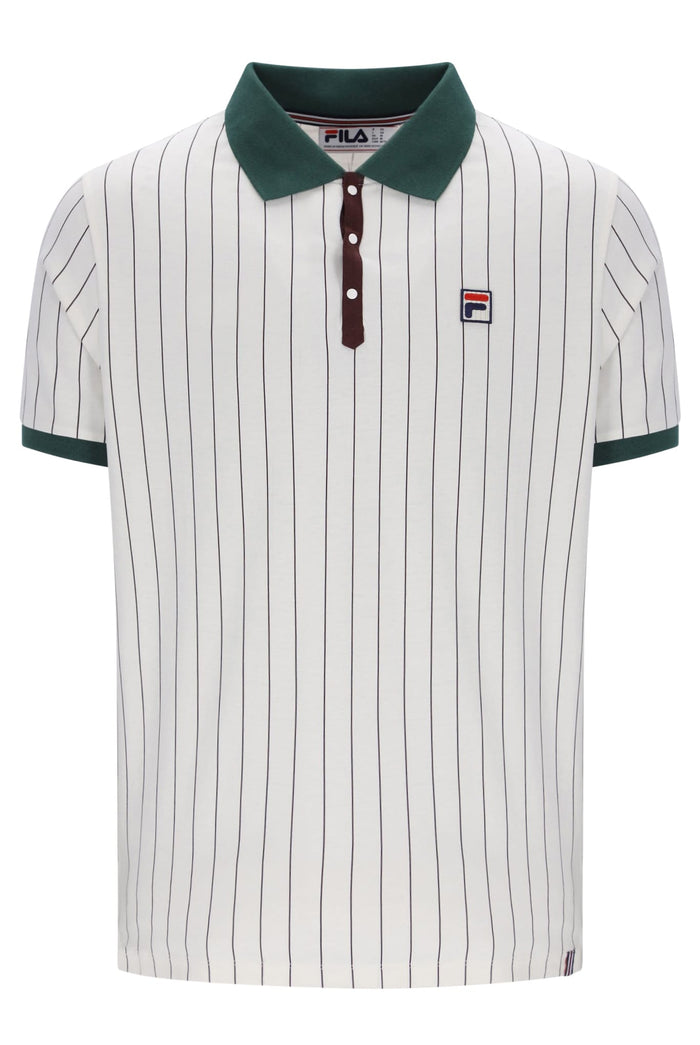 BB1 Classic Vintage Stripe Polo in Gardenia/Pine Needle/Fudge